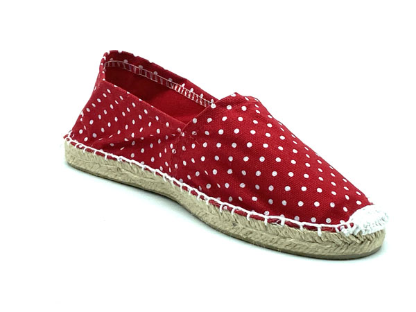 Alpargata esparto unisex lunares 36/41 rojo blanco | Alpargata tienda online