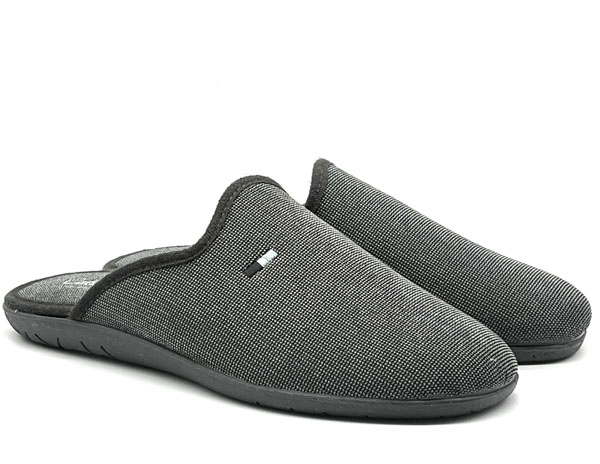 Zapatilla sevilla bordado gris 39/47 descalza piso relax