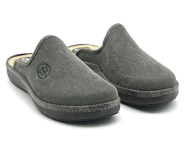 Zapatilla descalza Triana gris bordado 40/46 Piso confort ultracomodas