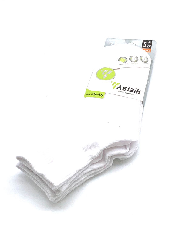 Producto 1-CALCETIN MEDIO BLANCO 3 PARES (35/41-43/46-40/46)