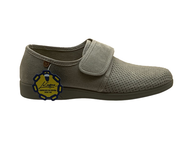 Producto 37-ZAPATILLA(39/46)28219 BEIG TRANSPIRABLE VELCRO