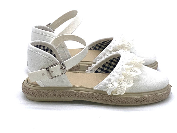 Producto 37-1001-PP BLANCO(19/35)PIQUE ESPARTEÑA PUNTILLA FONDO BEIG