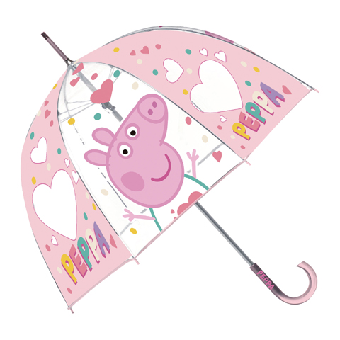 Producto 38-PARAGUAS(48/8)PP13854 ROSA/FUXIA PEPPA PIG TRANSP.BURBUJA