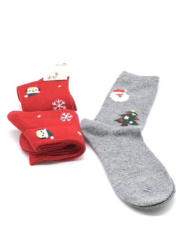 Producto 1-CALCETIN MEDIO LANA NAVIDAD MULTICOLOR 3 PARES(35/40)