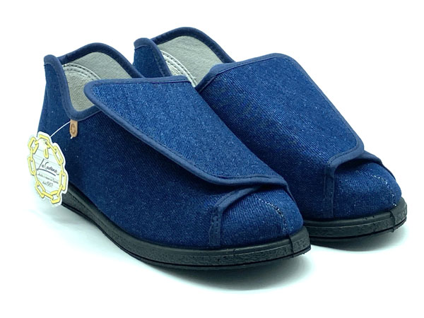 Producto Zapatilla velcro loneta jeans(36/42)Ancho especial