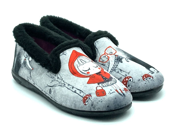 Producto Zapatilla copeta gris negro 35/41 Caperucita