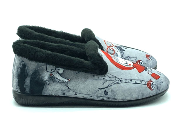 Producto Zapatilla copeta gris negro 35/41 Caperucita