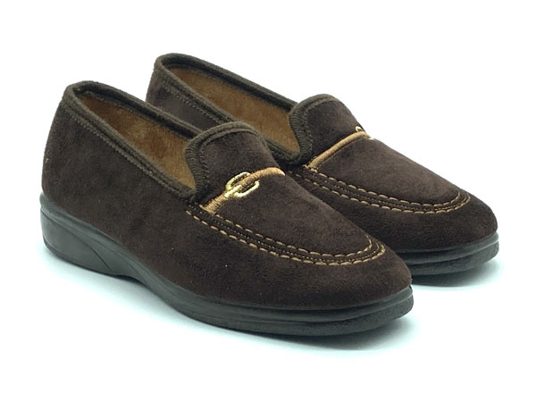 Producto Zapatilla calle marrón cuña 2,8cm 35/41 alcatraz bordado