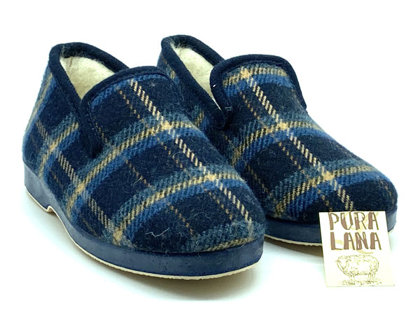 Producto Zapatilla paño lana marino 39/46 copete pura lana piso flexible