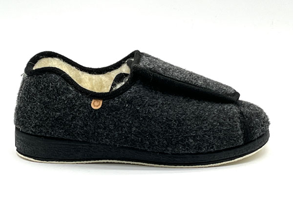 Producto Zapatilla ancho especial picos gris pura lana 36/40 velcro piso aislante
