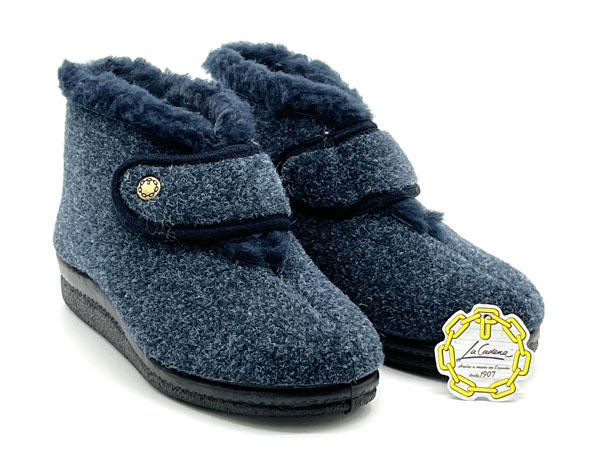 Producto Zapatilla bota picos lana azul 35/41 velcro