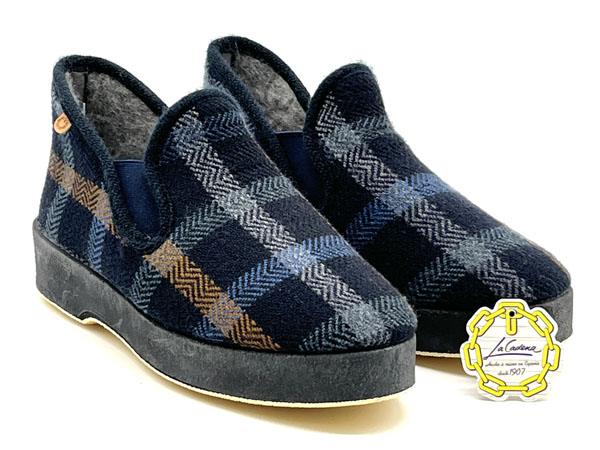 Producto Zapatilla La Cadena bota paño lana elasticos azul 39/46 Piso Tanque 4cm aislante