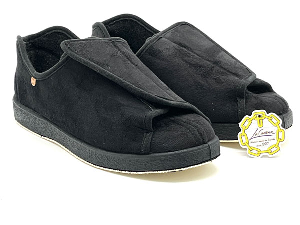 Producto Zapatilla La Cadena ancho especial bamara negro 41/46 Velcro Piso 2cm aislante