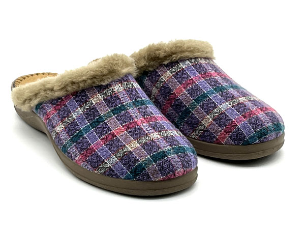 Producto Zapatilla cuadros paño lila 36/41 cuña anatomíca