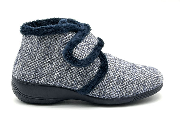 Producto Zapatilla fiorella velcro marino 35/41 bota cuña pelo relax