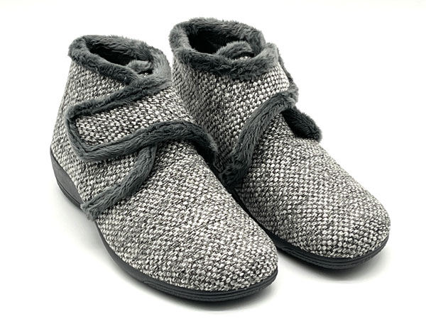 Producto Zapatilla fiorella velcro gris 35/41 bota cuña pelo relax