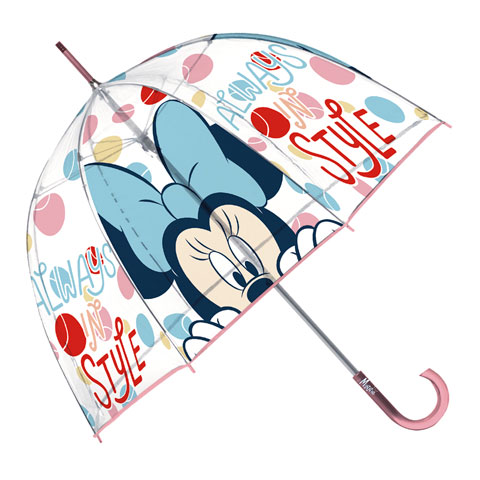 Producto Paraguas Minnie m.rosa transparente burbuja manual t48