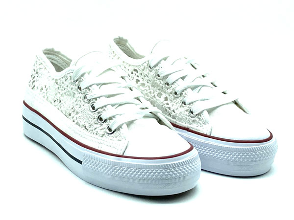 Producto Zapatilla basket lona puntilla blanco 36/41 piso doble