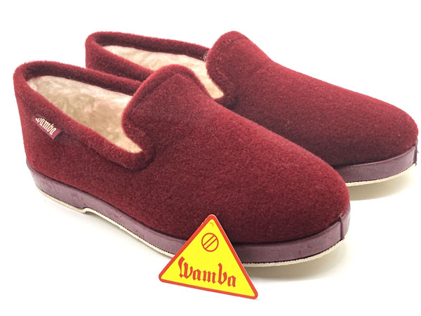 Producto Zapatilla Wamba paño picos lisa burdeos 36/41 forro lana piso flex