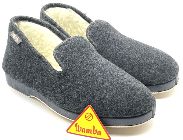 Producto Zapatilla Wamba paño liso picos gris 39/46 forro lana piso flex