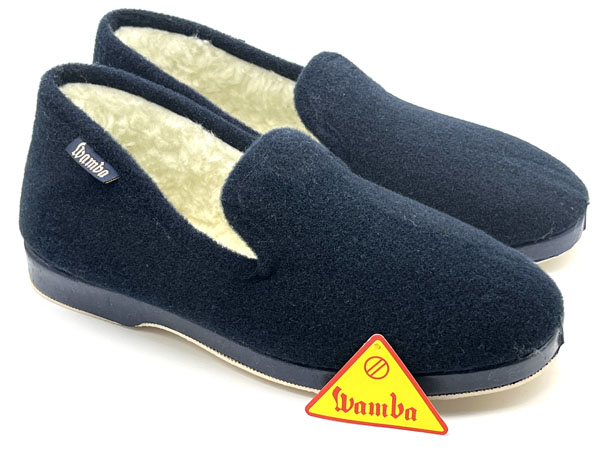 Producto Zapatilla Wamba paño liso picos marino 39/46 forro lana piso flex