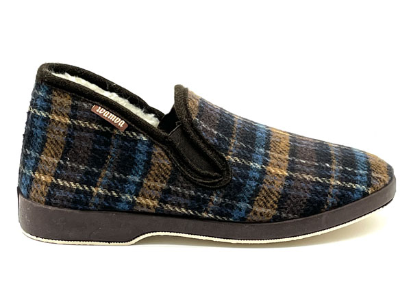 Producto Zapatilla Wamba Bota elasticos paño cuadros marrón 39/46 forro lana piso flex