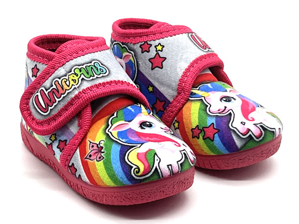 Producto Zapatilla bota velcro gris fuxia 19/28 Unicornios