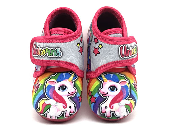 Producto Zapatilla bota velcro gris fuxia 19/28 Unicornios