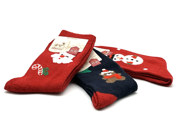 Producto Calcetín medio lana multicolor 35/40 Estampado Navidad 3 pares