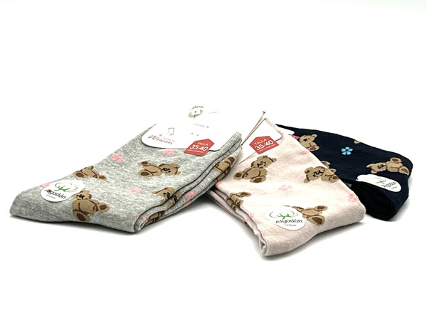Producto Calcetín medio algodón multicolor 35/40 Estampado Ositos 3 pares