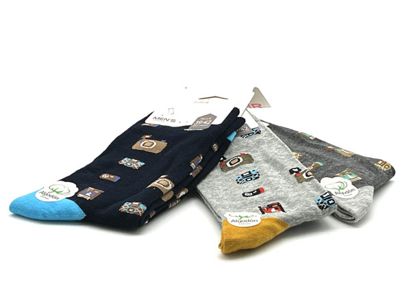Producto Calcetín medio algodón multicolor 39/42-43/46 Estampado Camaras 3 pares