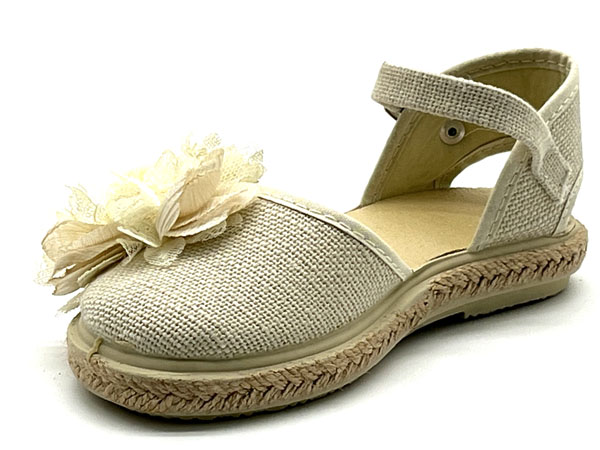Producto Zapatilla Lino Cotolino lazo crudo 19/35 Esparteña hebilla moña encaje