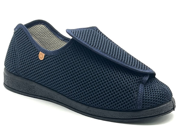 Producto Zapatilla velcro anatomíca rejilla extra marino(36/42)Ancho especial extra adaptable