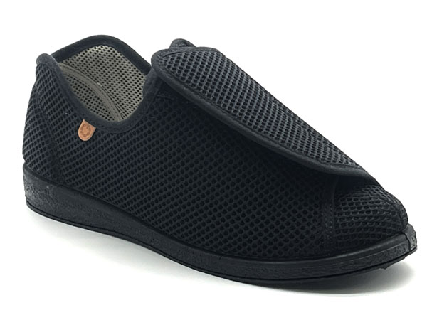 Producto Zapatilla velcro anatomíca rejilla extra negro(36/42)Ancho especial extra adaptable