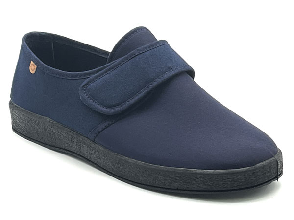 Producto Zapatilla velcro anatomíca licra marino(39/46)Ancho especial extra adaptable