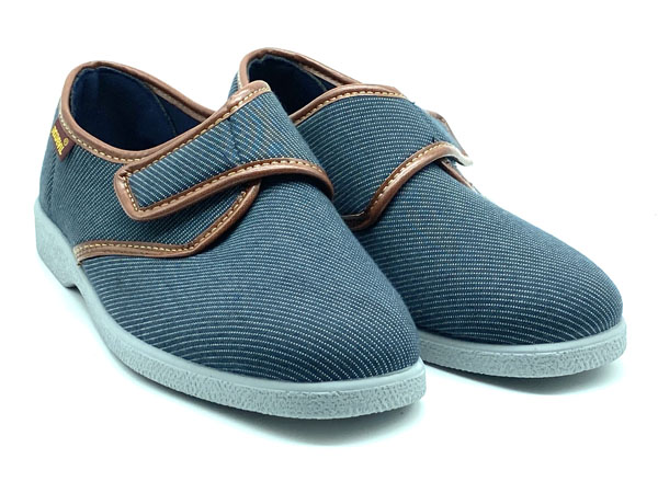 Producto Zapatilla anatomíca velcro marino 39/46 Denim suave licra adaptable