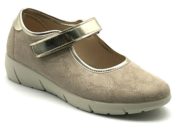 Producto Zapatilla calle mercedita anatomíca velcro beige 36/41 Anaconda licra ancho especial adaptable