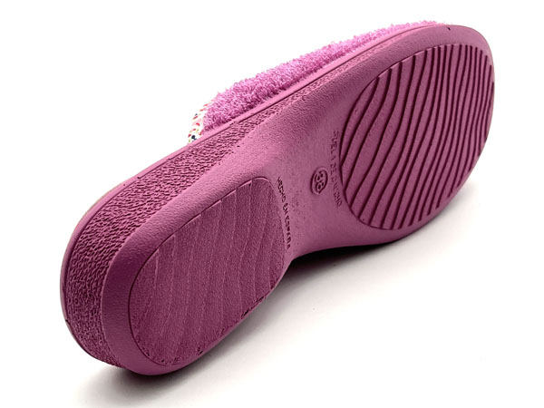 Detalle número 3 del producto Zapatilla Rizo descalza malva 35/41 Piso flex cuña 2,6cm