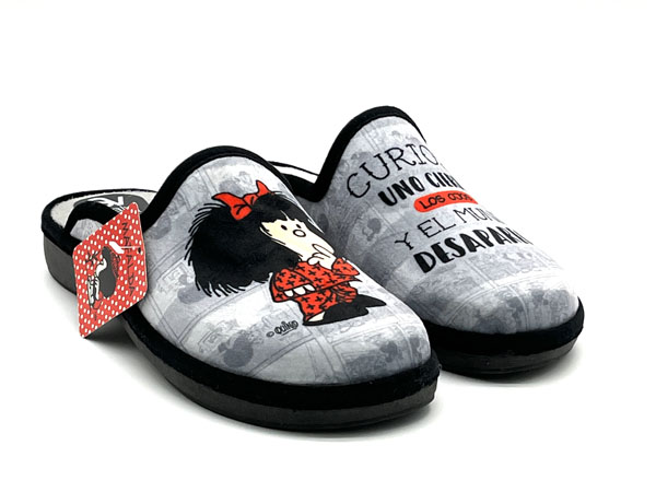 Producto Zapatilla descalza Mafalda gris negro 36/41 Piso confort ultracomodas