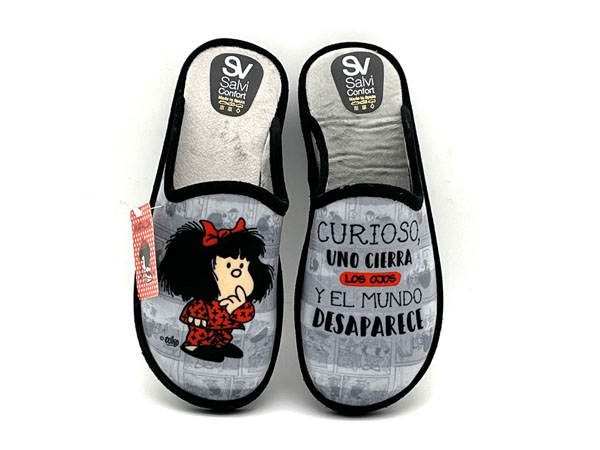 Producto Zapatilla descalza Mafalda gris negro 36/41 Piso confort ultracomodas