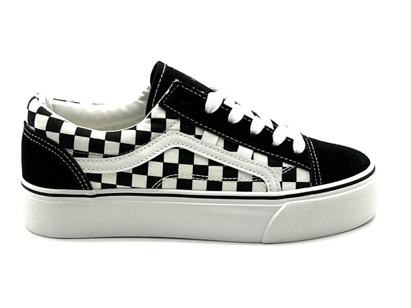 Producto Deportivo Lona unisex replica vans cuadros negro 36/41 Canvas Tendencia