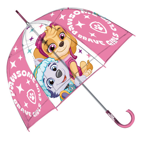 Producto Paraguas niñ@ Paw Patrol rosa transparente burbuja
