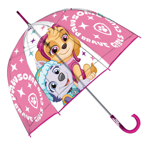Producto Paraguas niñ@ Paw Patrol fuxia transparente burbuja