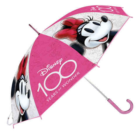 Producto Paraguas niñ@ Minnie fuxia transparente burbuja 100 años