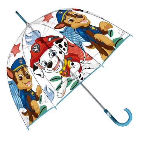 Producto Paraguas niñ@ Paw Patrol azul transparente burbuja 