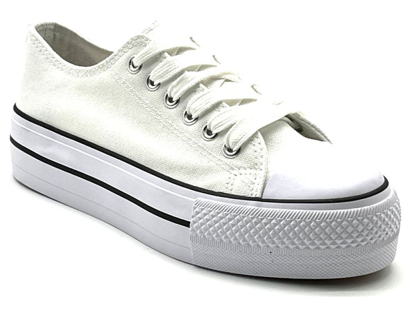 Producto Zapatilla loneta puntera unisex blanco piso triple 36/41 Rep basket convers