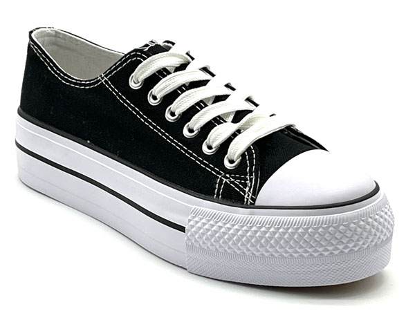 Producto Zapatilla loneta puntera unisex negro piso triple 36/41 Rep basket convers