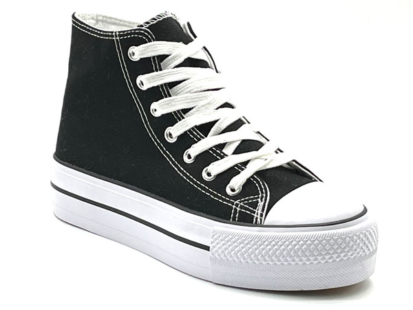 Producto Zapatilla bota loneta puntera unisex negro piso triple 36/41 Rep basket convers